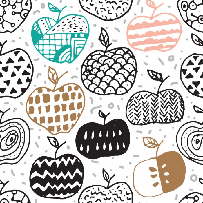 Behang Decoratief gevormde appels