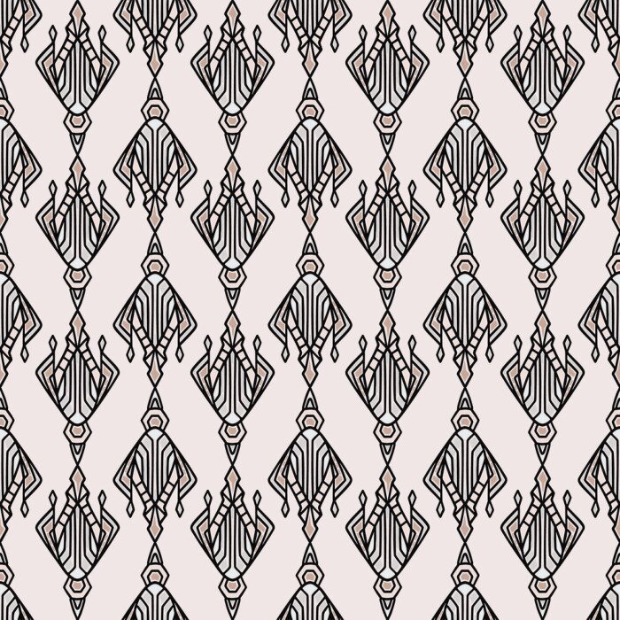 Behang Decoratief motief op een pastelkleurige achtergrond