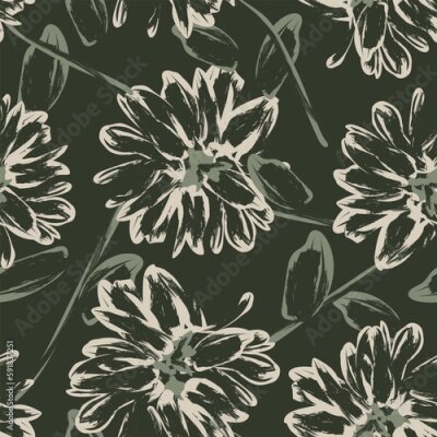 Behang Decoratief motief van bloemtakjes