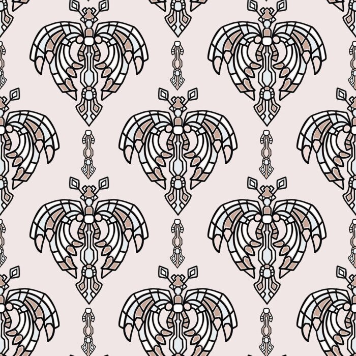 Behang Decoratief patroon op een pastelkleurige achtergrond