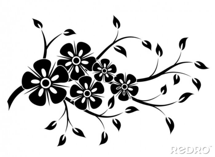 Behang Decoratieve bloemen element voor ontwerp, vector illustration