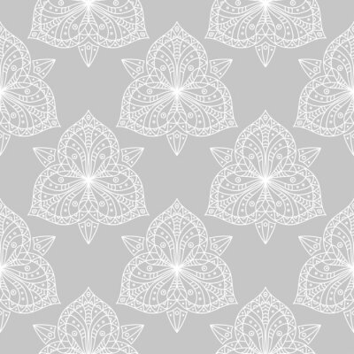 Behang Decoratieve mandala's in grijs