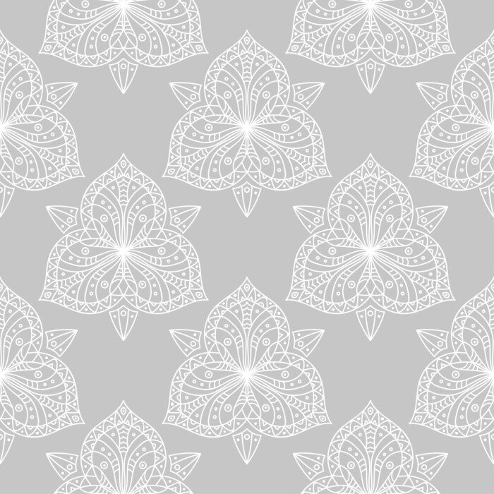 Behang Decoratieve mandala's in grijs