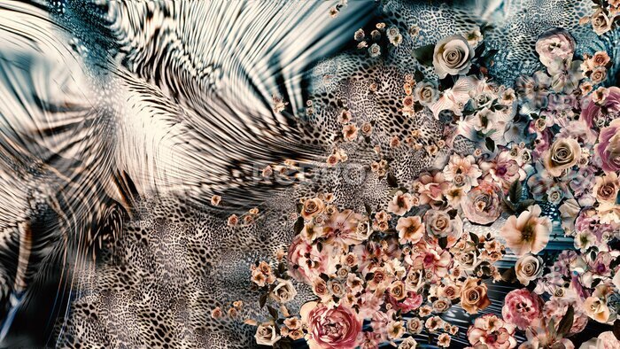 Behang Decoratieve textuurcollage