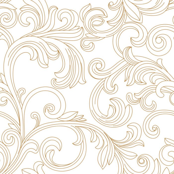 Behang Delicaat geel ornamenteel patroon