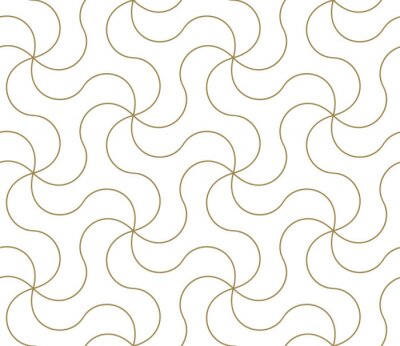 Behang Delicaat motief in onderling verbonden golvende lijnen