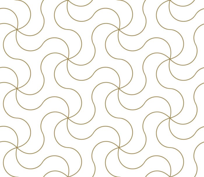 Behang Delicaat motief in onderling verbonden golvende lijnen