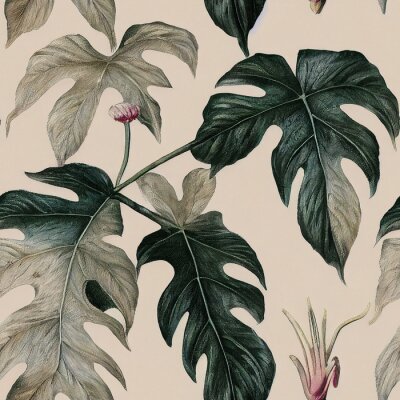 Behang Delicaat patroon met bladeren