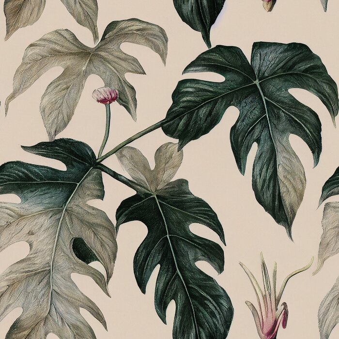 Behang Delicaat patroon met bladeren