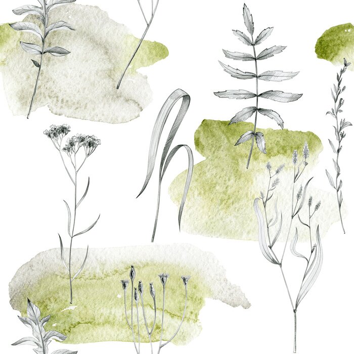 Behang Delicate grassprietjes