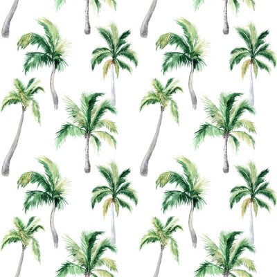 Behang Delicate palmbomen op een witte achtergrond
