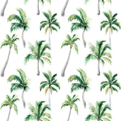 Behang Delicate palmbomen op een witte achtergrond