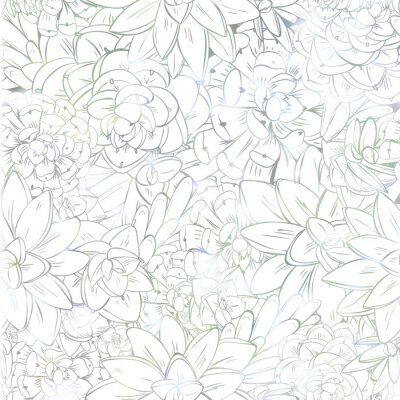 Behang Dessin bloemen geschetst met potlood