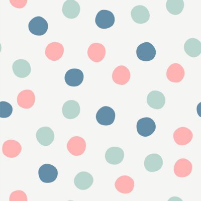 Behang Dessin in pastelkleurige cirkels op grijze achtergrond