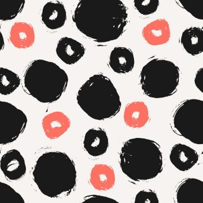 Behang Dessin in stippen en cirkels