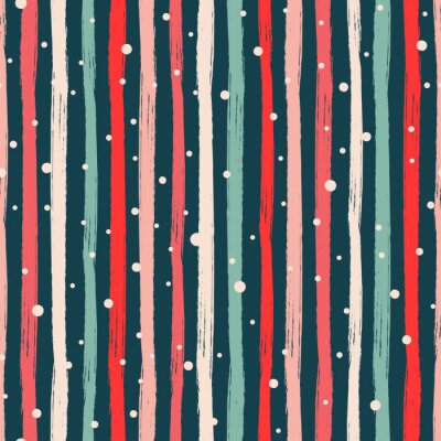 Behang Dessin met kleine stippen en verticale strepen