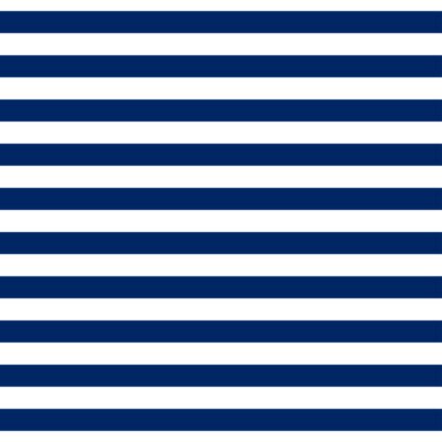 Behang Dessin met witte en marineblauwe strepen horizontaal