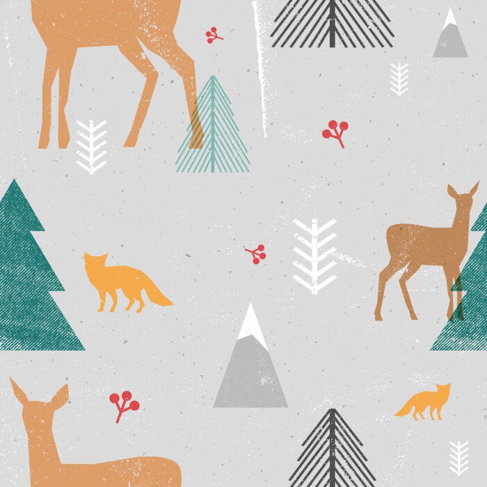 Behang Dieren in het bergbos