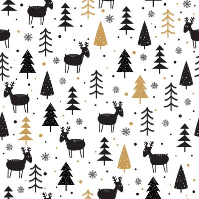 Behang Dieren in het winterbos