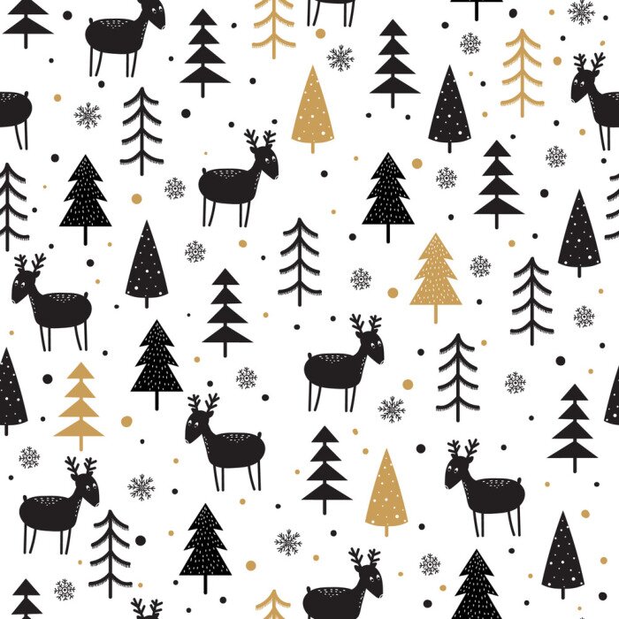 Behang Dieren in het winterbos