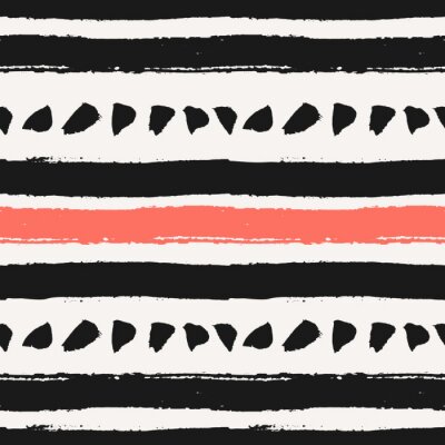Behang Dikke strepen en onregelmatige stippen patroon