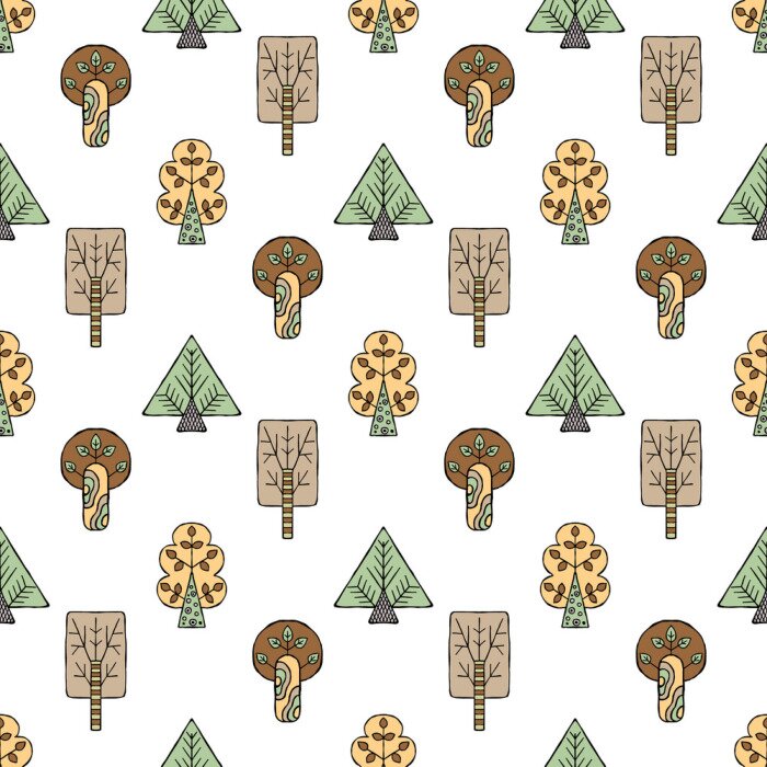 Behang Diverse sierbomen