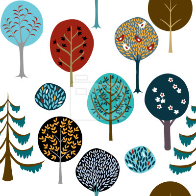 Behang Diverse soorten bomen