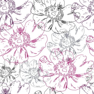 Behang dogrose naadloos patroon