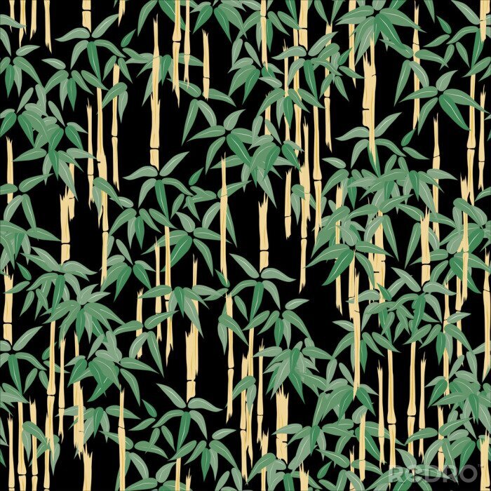 Behang Donker bamboebos