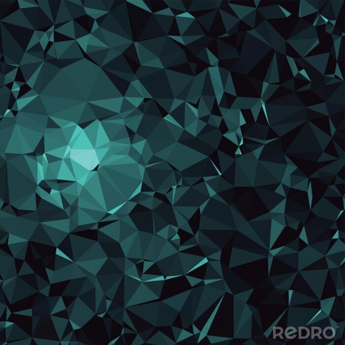 Behang Donkerblauw poly driehoek patroon