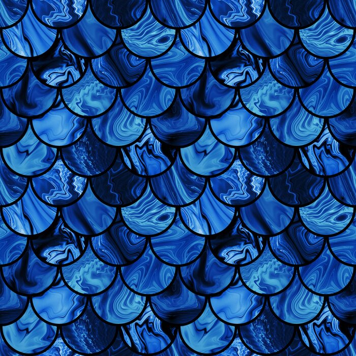 Behang Donkere Marmeren Vissenschubben