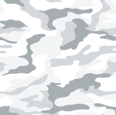 Behang Dot pattern camouflage seamless background in white