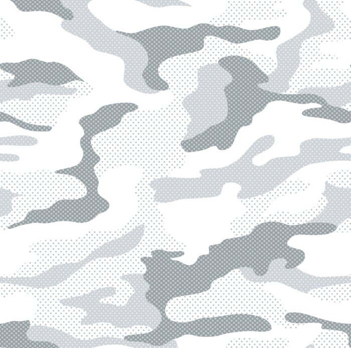 Behang Dot pattern camouflage seamless background in white