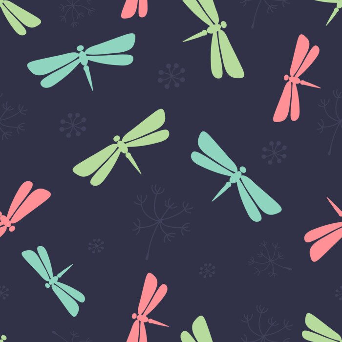 Behang Dragonfly naadloze patroon.