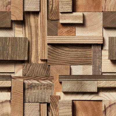 Behang Drie dimensionale houten textuur