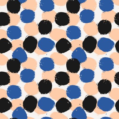 Behang Driekleurig motief met onregelmatige cirkels