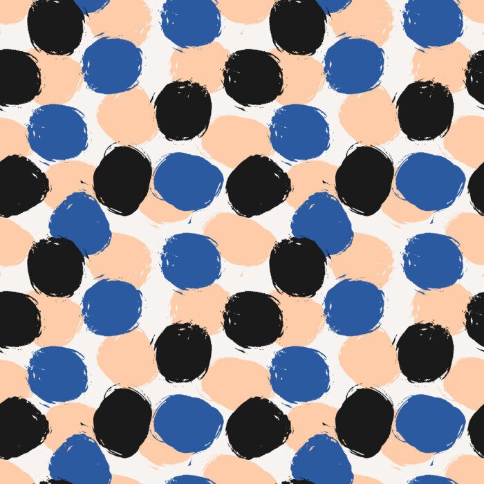 Behang Driekleurig motief met onregelmatige cirkels