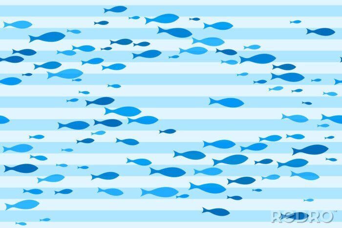 Behang Drijvende blauwe vis