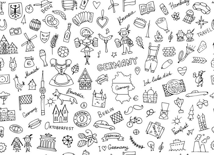 Behang Duitsland, ontwerpelementen. Naadloos patroon