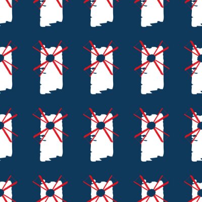 Behang Dutch classic blue mills repeat pattern print background design