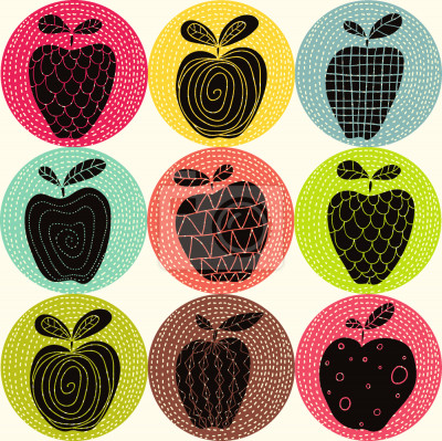 Behang Een appel per dag