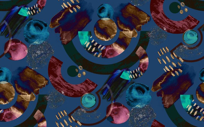 Behang Een collage van kleurrijke geometrie