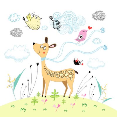 Een hert in een sjaal