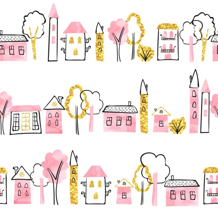 Behang Een meisjesstad