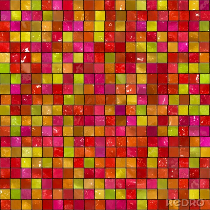 Behang Een mozaïek van sappige kleuren