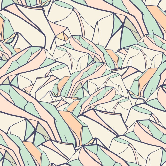 Behang Een pastelkleurig berglandschap