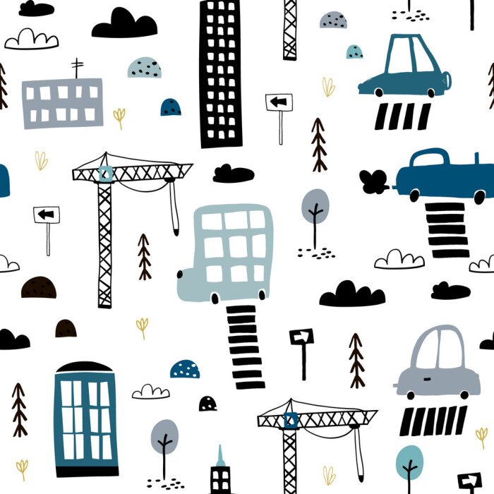 Behang Een stad bouwen