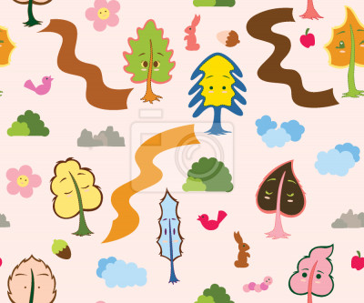 Behang Een wandeling in de boomtoppen