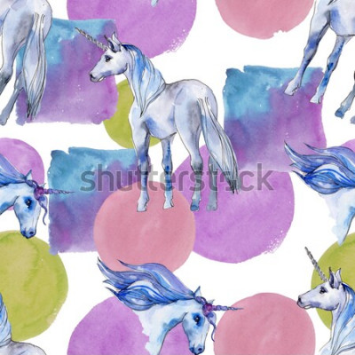 Behang Eenhoorn op een abstracte achtergrond