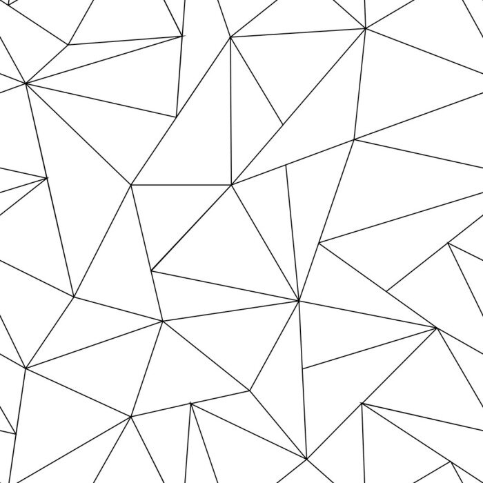 Behang Eenvoudig geometrisch patroon met donkerblauwe lijnen